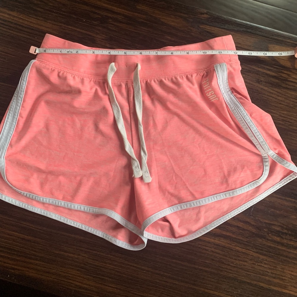 Justice Girls Pink Dolphin Logo Graphic Active Shorts Size 14/16